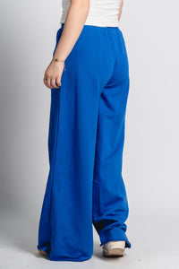 Vanessa wide leg sweatpants royal blue - Trendy OKC Thunder T-Shirts at Lush Fashion Lounge Boutique in Oklahoma City