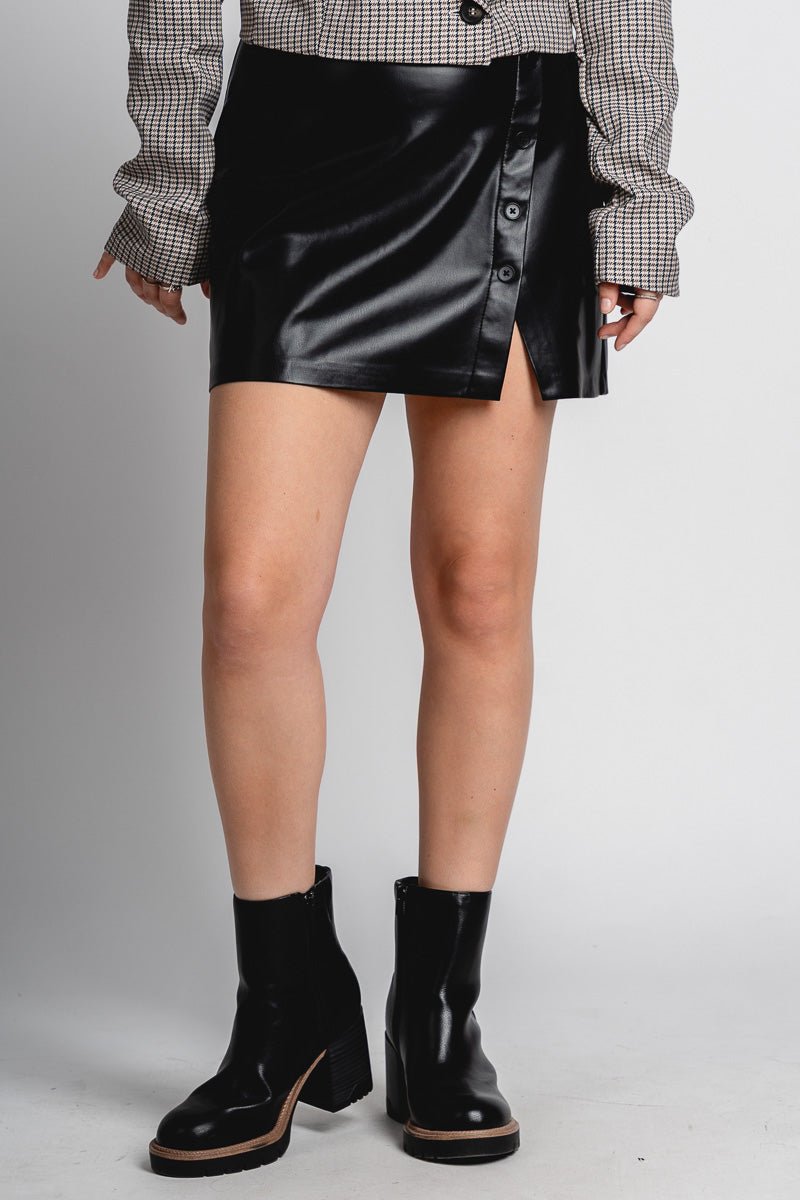 Z Supply Allegra faux leather skirt black | Lush Fashion Lounge: boutique fashion skirts, affordable boutique skirts, cute affordable skirts