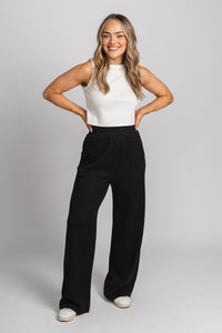 Ribbed sweatpants black | Lush Fashion Lounge: women's boutique pants, boutique women's pants, affordable boutique pants, women's fashion pants