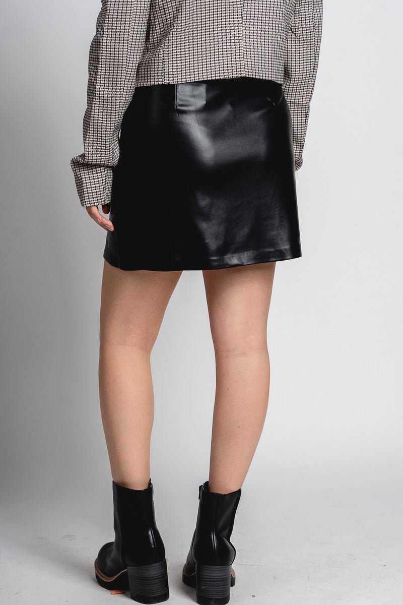 Z Supply Allegra faux leather skirt black | Lush Fashion Lounge: boutique fashion skirts, affordable boutique skirts, cute affordable skirts