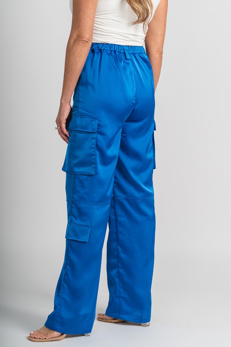 Satin cargo pants azure - Trendy Oklahoma City Basketball T-Shirts Lush Fashion Lounge Boutique in Oklahoma City