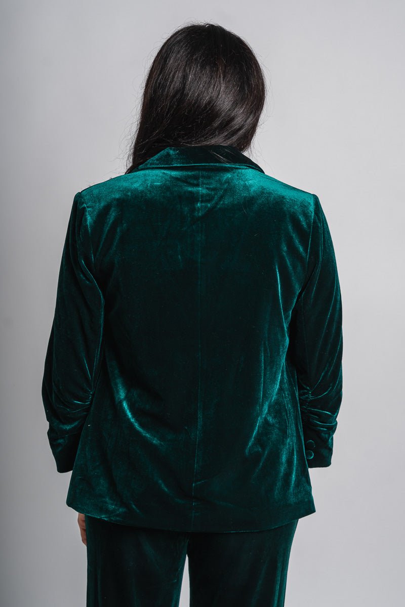 Velvet blazer hunter green