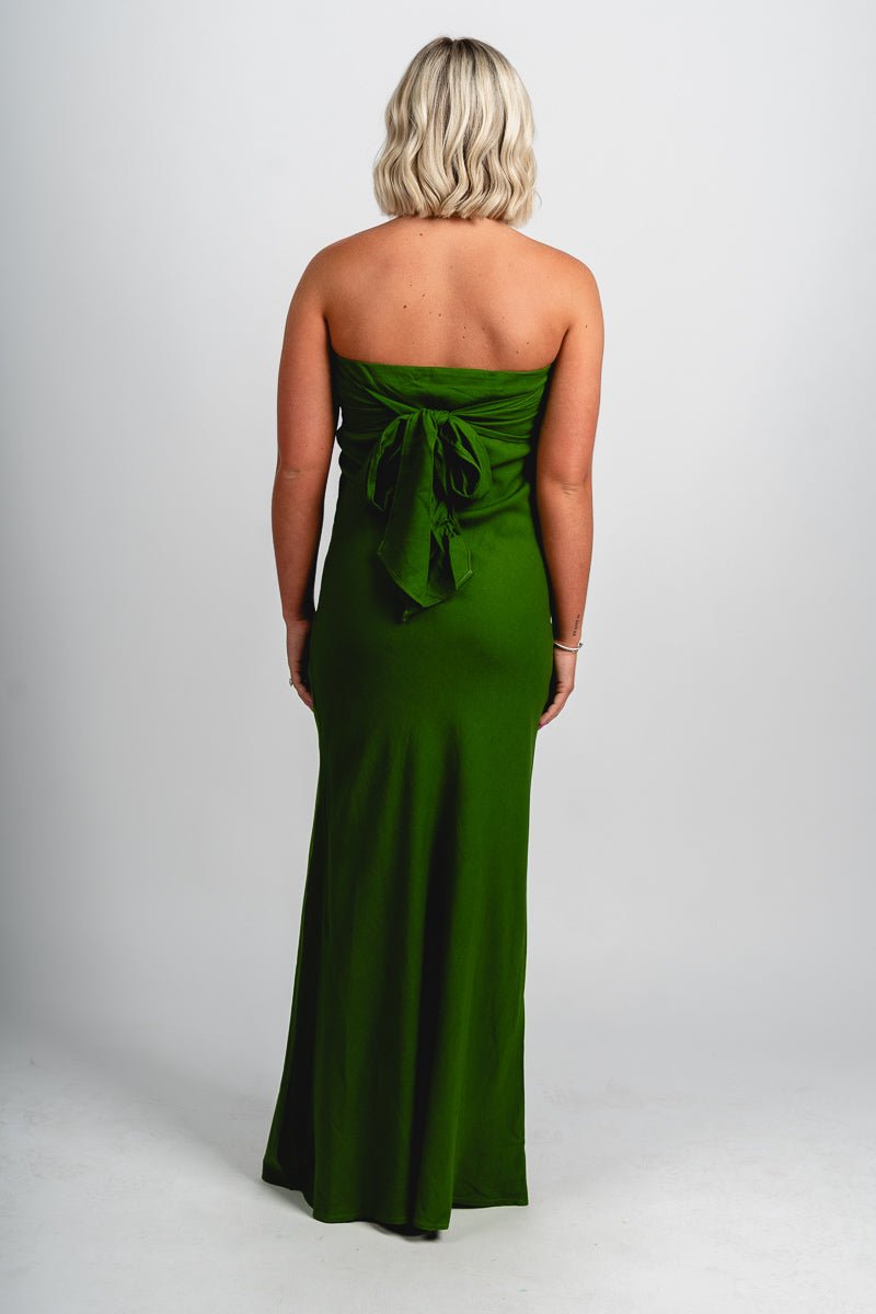 Strapless knit maxi dress ibiza green - Affordable dress - Boutique Dresses at Lush Fashion Lounge Boutique in Oklahoma City