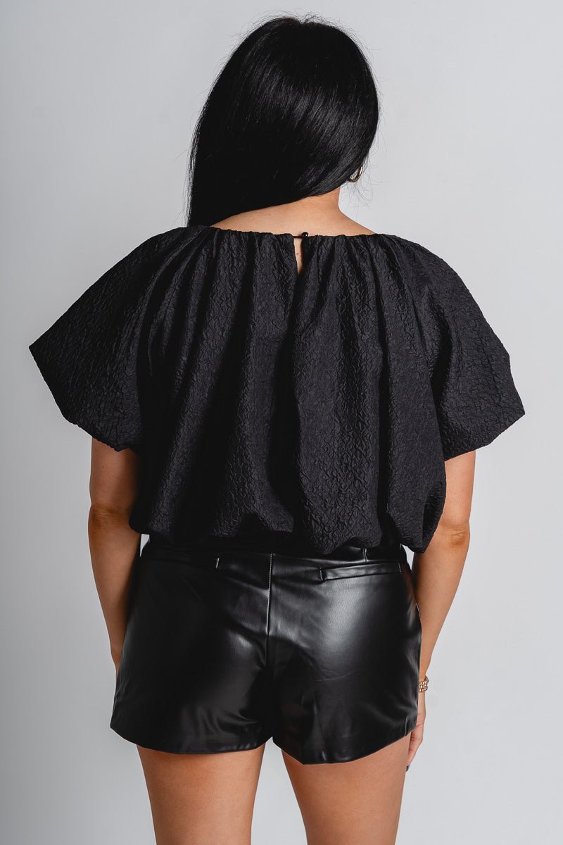 Bubble crop top black