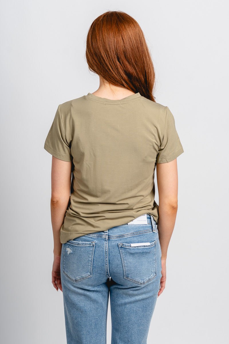 Modal short sleeve top fern