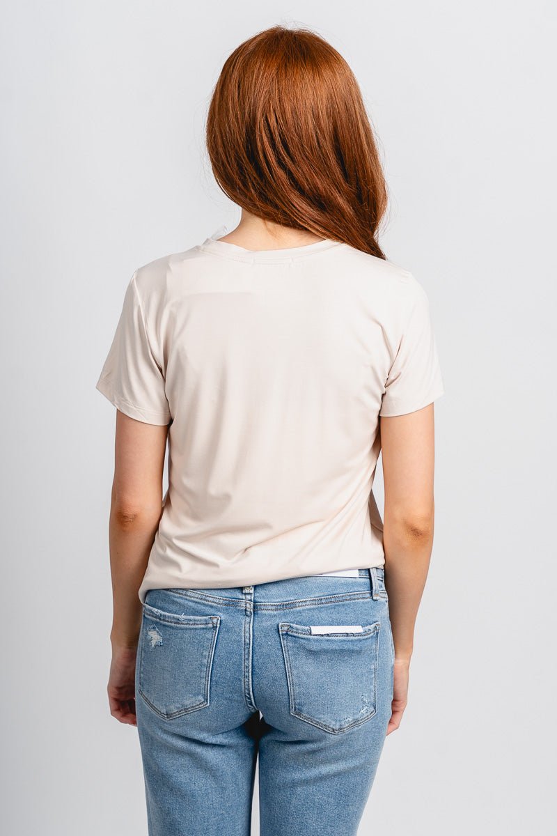 Modal short sleeve top natural