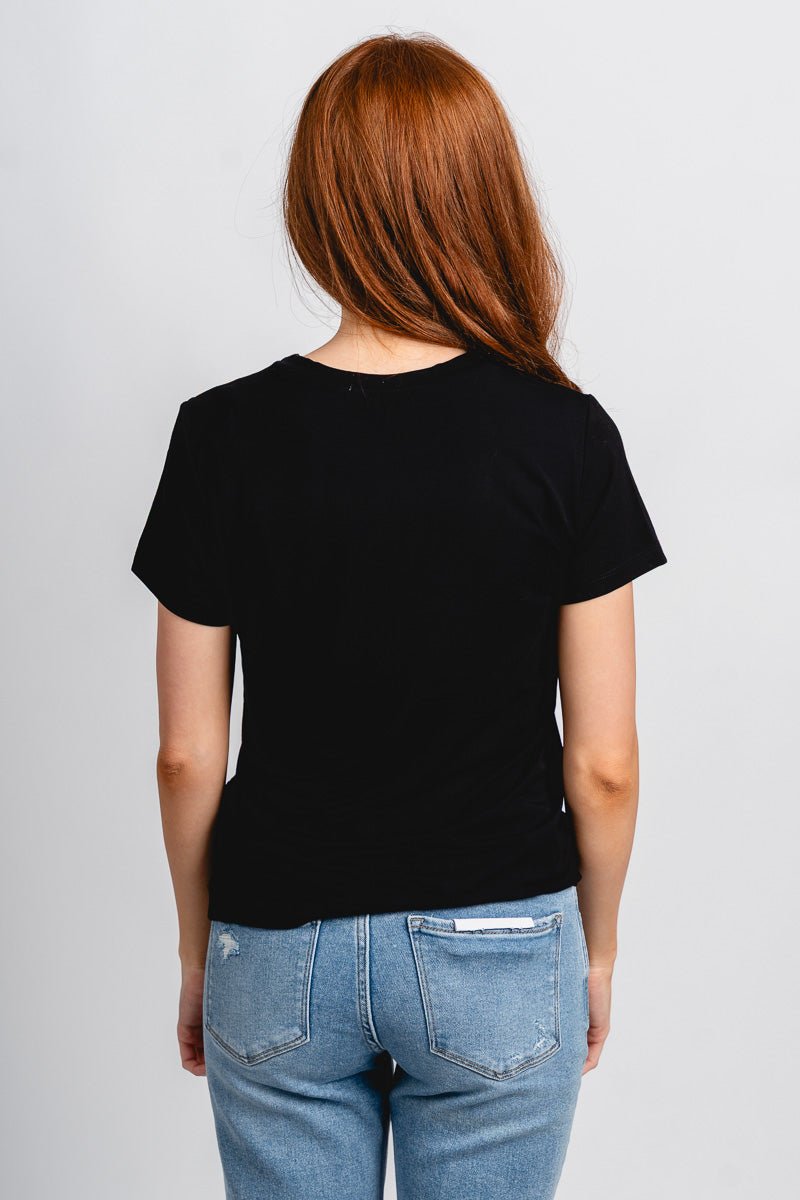 Modal short sleeve top black