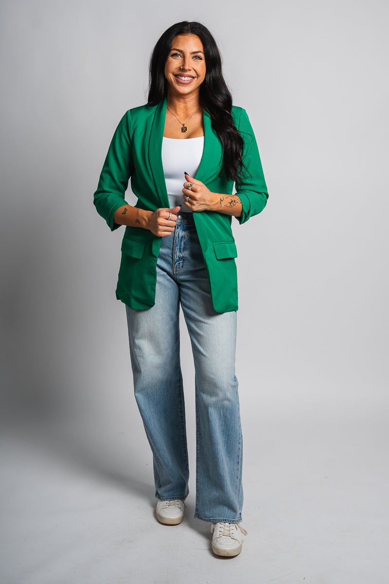 Boyfriend blazer green – Unique Blazers | Cute Blazers For Women at Lush Fashion Lounge Boutique in Oklahoma City