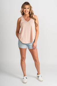 Z Supply Vagabond lace tank top rose - Z Supply Tank Top - Z Supply Tees & Tanks at Lush Fashion Lounge Trendy Boutique Oklahoma City