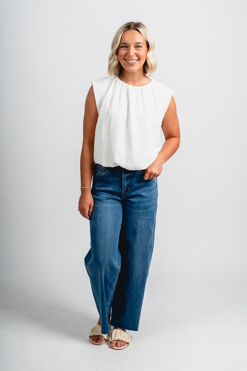 Vervet high rise slim wide leg jeans right | Lush Fashion Lounge: boutique women's jeans, fashion jeans for women, affordable fashion jeans, cute boutique jeans
