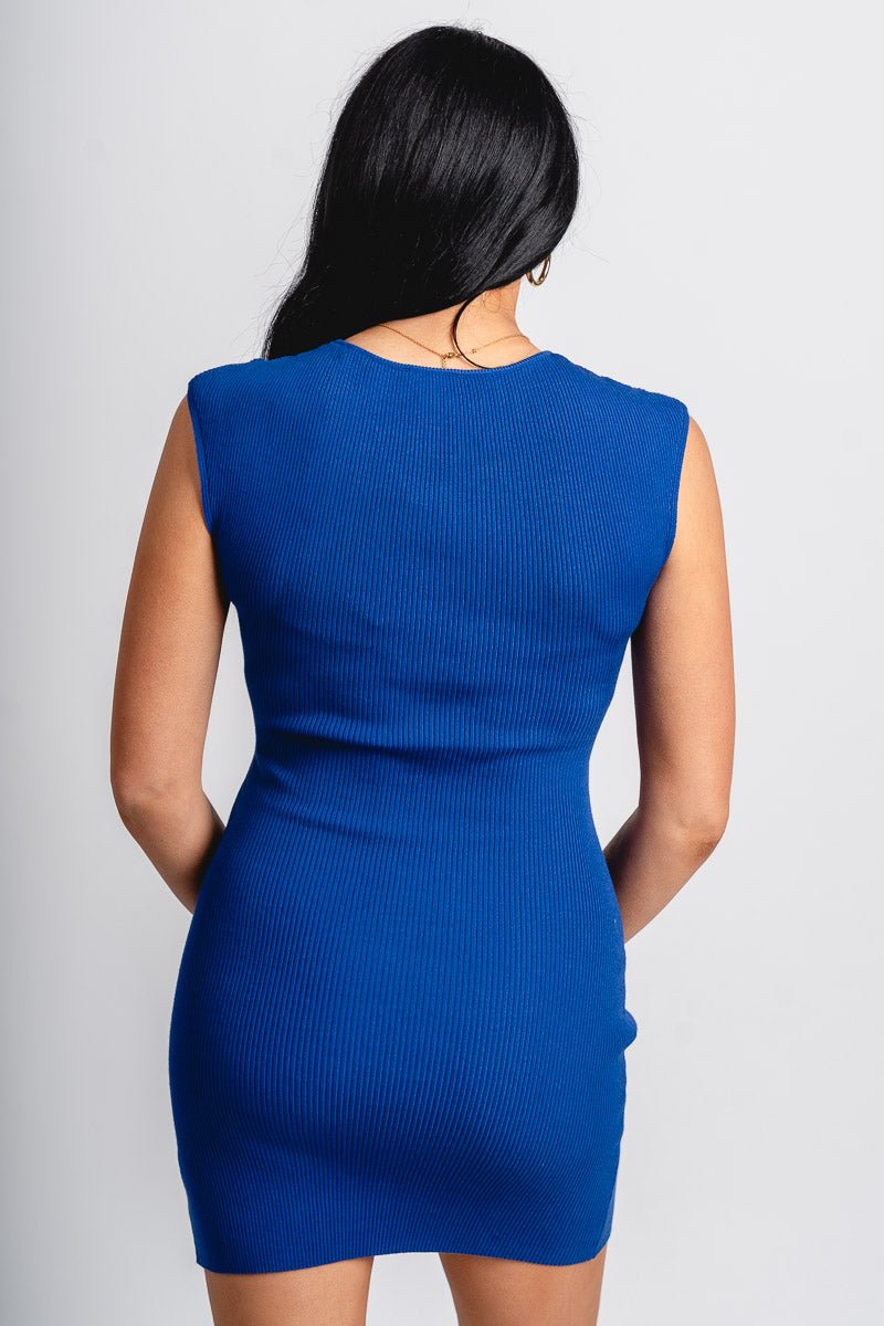 Geo cut out mini dress royal | Trendy Dresses - Lush Fashion Lounge Geo cut out mini dress royal | Trendy Dresses - Lush Fashion Lounge