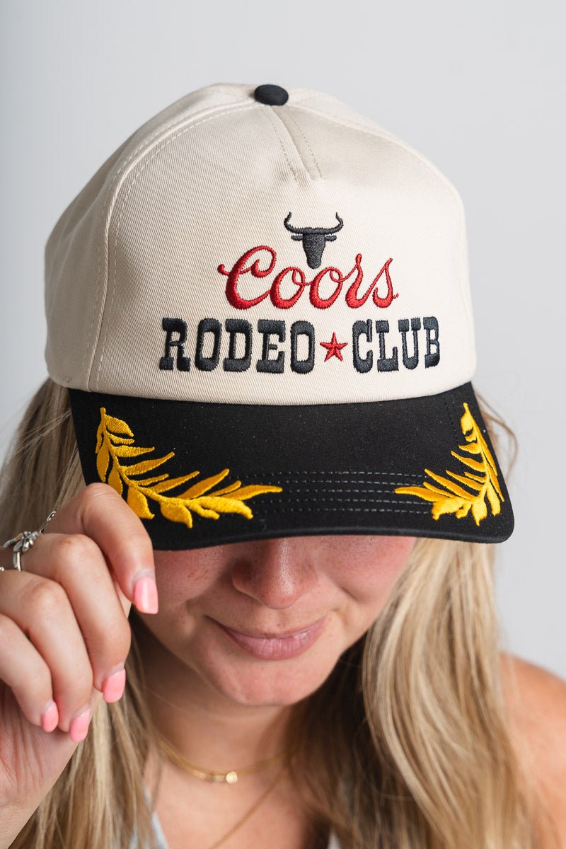 Coors club captain hat ivory/black - Trendy Gifts at Lush Fashion Lounge Boutique in Oklahoma City