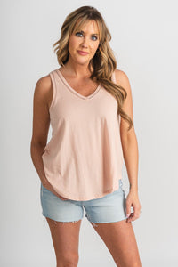 Z Supply Vagabond lace tank top rose - Z Supply Tank Top - Z Supply Apparel at Lush Fashion Lounge Trendy Boutique Oklahoma City