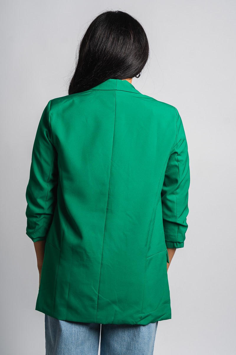 Boyfriend blazer green Trendy Jackets Fashionable Blazers Lush Fashion Lounge