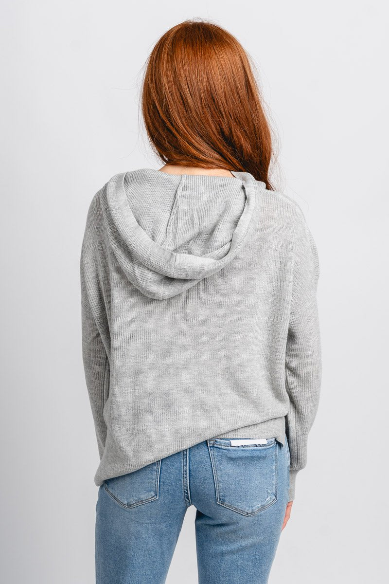 Lightweight hooded sweater heather grey