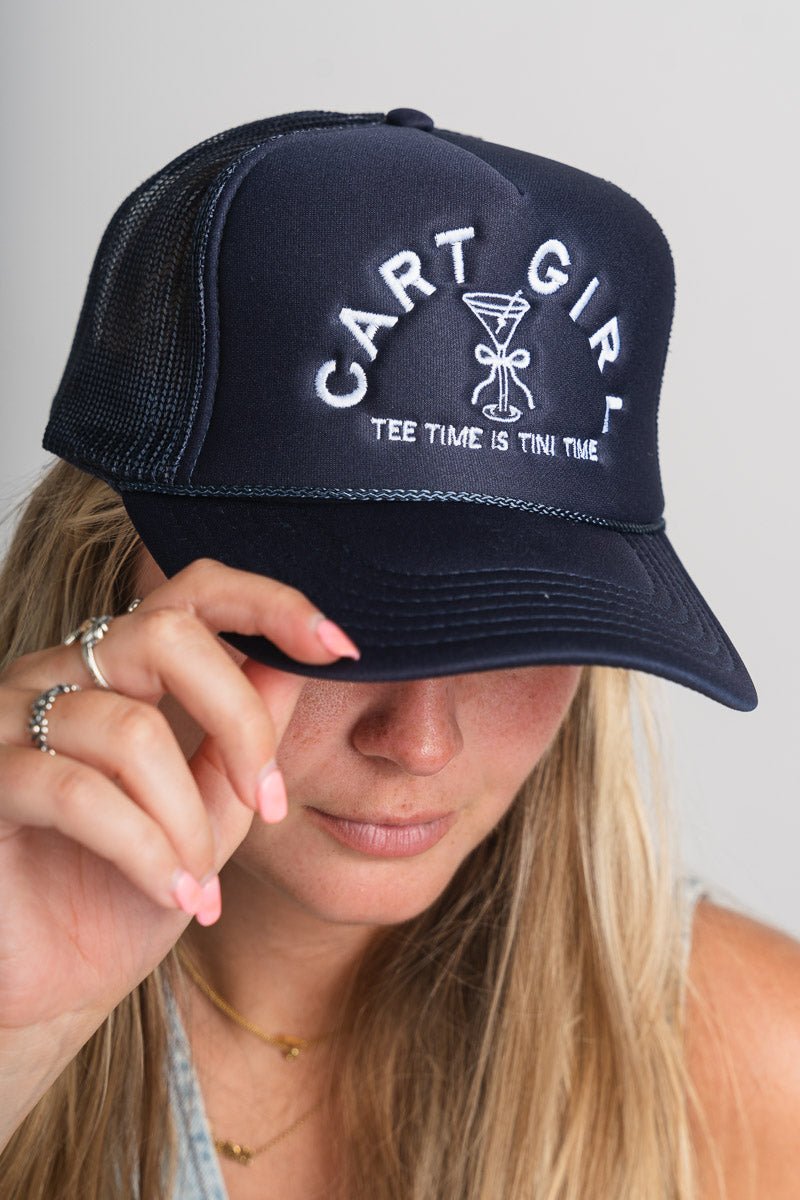 Cart girl trucker hat navy - Trendy Hats at Lush Fashion Lounge Boutique in Oklahoma City