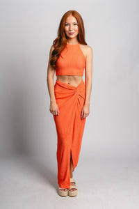 Halter crop top orange - Fun top - Unique Getaway Gear at Lush Fashion Lounge Boutique in Oklahoma