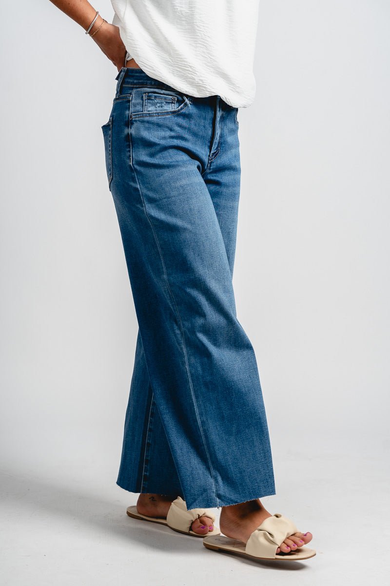 Vervet high rise slim wide leg jeans right | Lush Fashion Lounge: boutique women's jeans, fashion jeans for women, affordable fashion jeans, cute boutique jeans