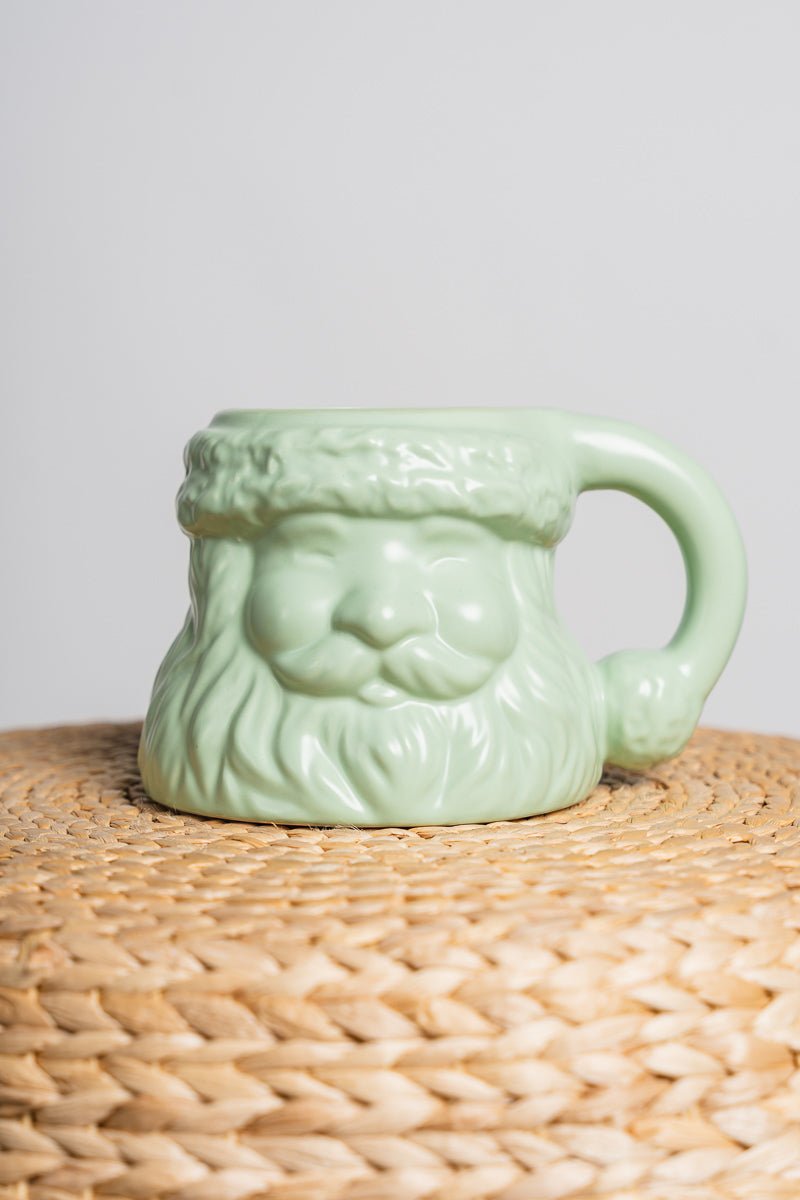 Santa coffee mug green - Trendy Holiday Apparel at Lush Fashion Lounge Boutique in Oklahoma City