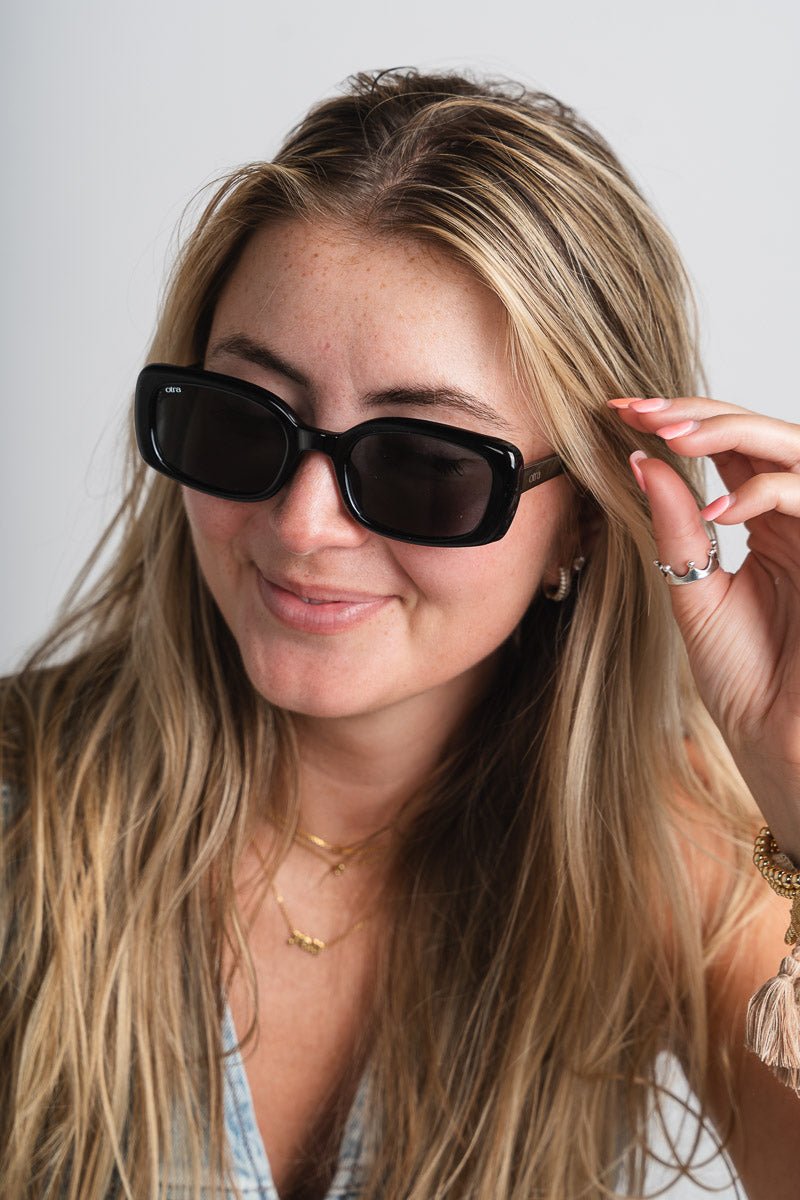 Otra Daisy sunglasses black/smoke - Stylish Sunglasses - Cute Sunglasses at Lush Fashion Lounge Boutique in Oklahoma