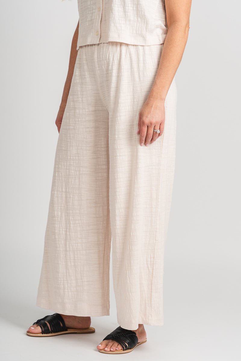 Z Supply Scout textured pants whisper white - Z Supply Pants - Z Supply Tops, Dresses, Tanks, Tees, Cardigans, Joggers and Loungewear at Lush Fashion Lounge