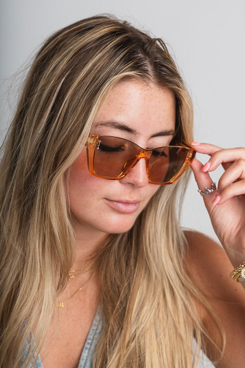 Otra Belle sunglasses gold/brown - Stylish Sunglasses - Cute Sunglasses at Lush Fashion Lounge Boutique in Oklahoma