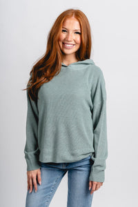 Lightweight hooded sweater jade – Boutique Sweaters | Fashionable Sweaters at Lush Fashion Lounge Boutique in Oklahoma City