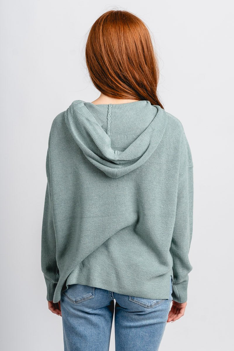 Lightweight hooded sweater jade