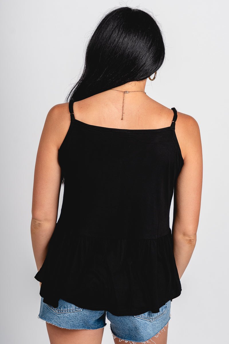 Babydoll tank top black