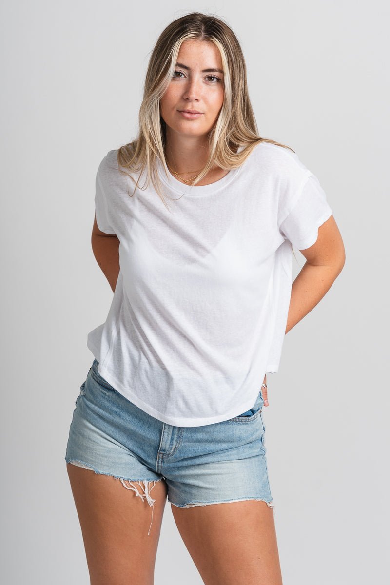 Z Supply Keyside tee white - Z Supply T-shirts - Z Supply Tops, Dresses, Tanks, Tees, Cardigans, Joggers and Loungewear at Lush Fashion Lounge