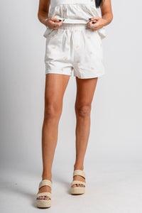 Bow shorts white - Trendy shorts - Fashion Shorts at Lush Fashion Lounge Boutique in Oklahoma City