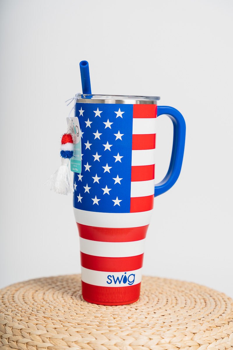 Swig All American 40oz tumbler - Trendy Tumblers, Mugs and Cups at Lush Fashion Lounge Boutique in Oklahoma City