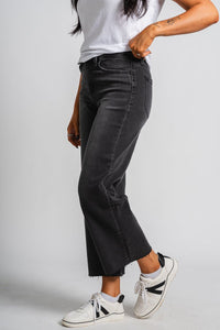 Flying Monkey high rise crop wide leg jeans acerbic | Lush Fashion Lounge: boutique women's jeans, fashion jeans for women, affordable fashion jeans, cute boutique jeans