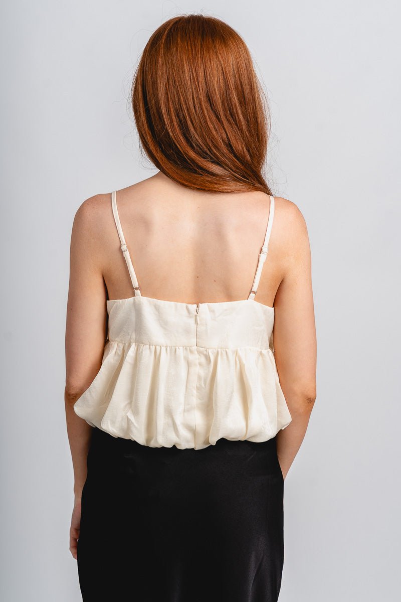Bow front tank top cream
