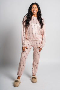 Z Supply cozy pin bows set cashmere pink - Z Supply pajama - Z Supply Tops, Dresses, Tanks, Tees, Cardigans, Joggers and Loungewear at Lush Fashion Lounge