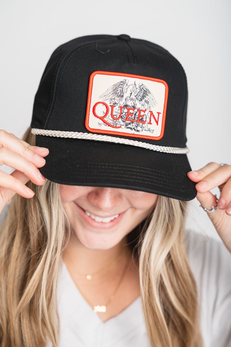Queen roscoe rope canvas hat black - Trendy Band T-Shirts and Sweatshirts at Lush Fashion Lounge Boutique in Oklahoma City