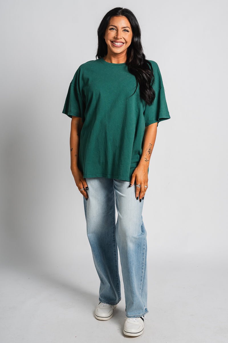 Washed oversized t-shirt dark green