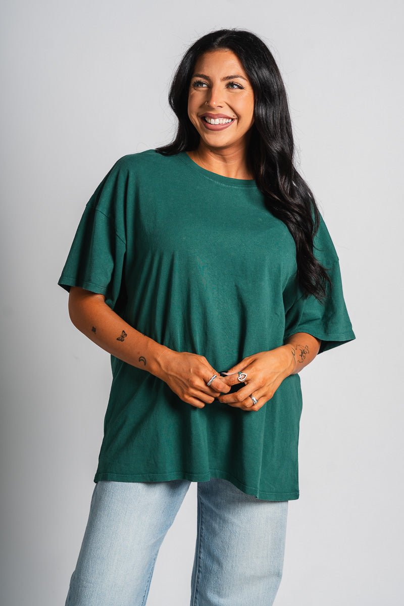 Washed oversized t-shirt dark green