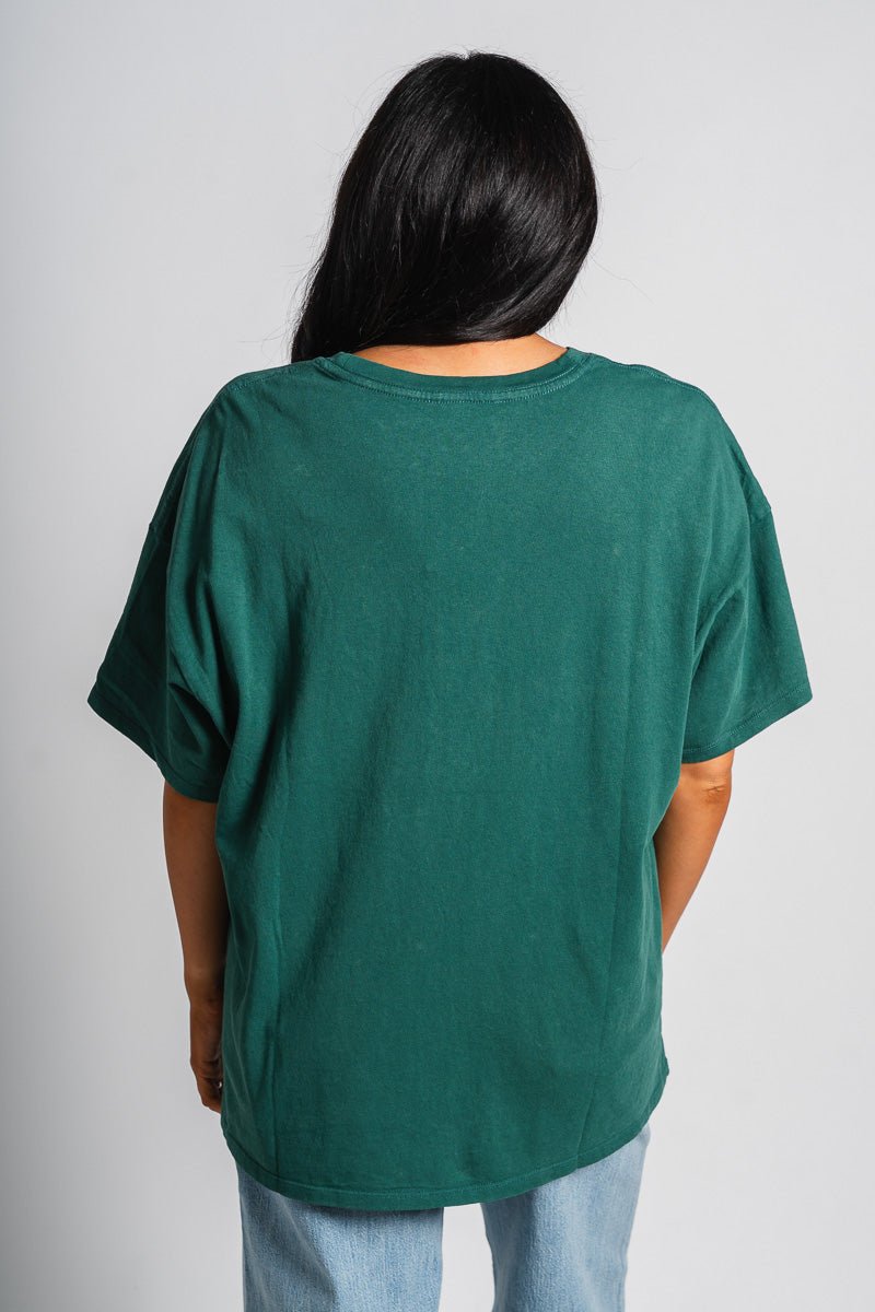 Washed oversized t-shirt dark green