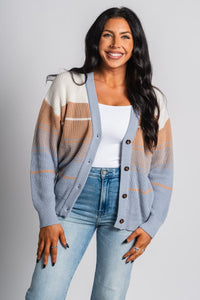 Ombre sweater cardigan light blue - Cute Cardigan - Trendy Cardigans & Stylish Kimonos at Lush Fashion Lounge Boutique in Oklahoma City