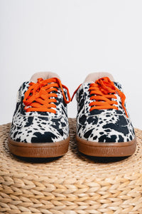 Azalea cow print sneakers black/white - Trendy shoes - Fashion Shoes at Lush Fashion Lounge Boutique in Oklahoma City
