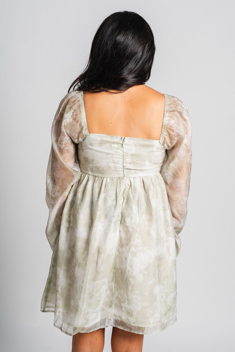 Floral Babydoll Dress Sage Sage / Large Floral Babydoll Dress Sage Sage / Large