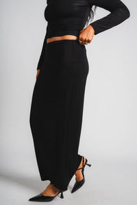 Jersey maxi skirt black | Lush Fashion Lounge: boutique fashion skirts, affordable boutique skirts, cute affordable skirts