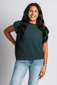 Sleeveless mock neck sweater forrest – Stylish Sweaters | Boutique Sweaters at Lush Fashion Lounge Boutique in Oklahoma City