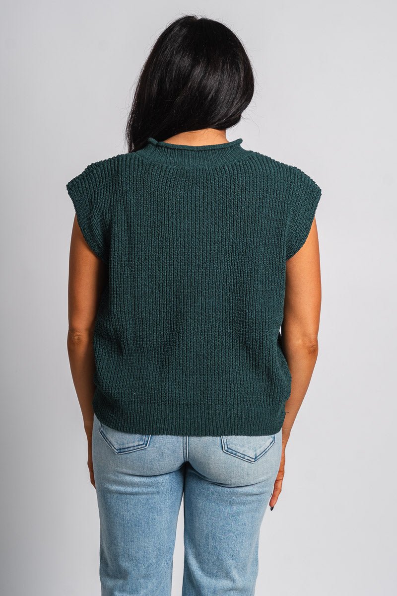 Sleeveless mock neck sweater forrest