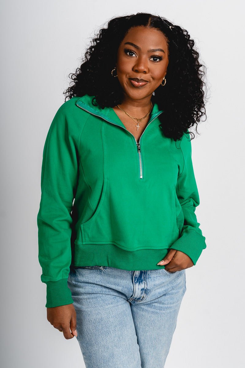 Half zip pullover green