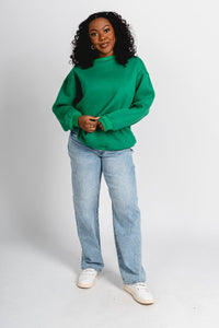 Oversized sweatshirt green - Trendy St. Patrick's T-Shirts at Lush Fashion Lounge Boutique in Oklahoma City