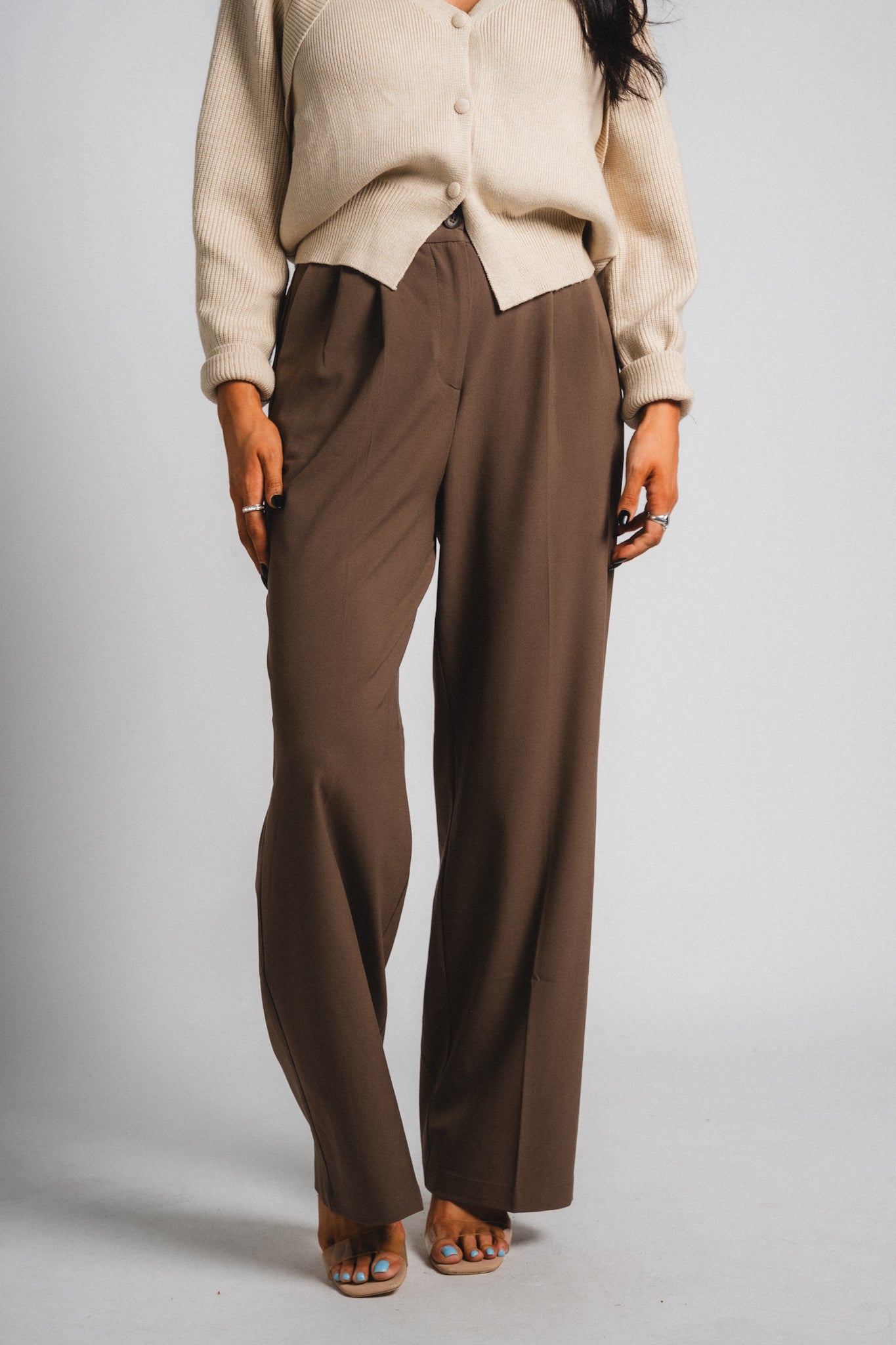 High waist pleated pants brown | Lush Fashion Lounge: women's boutique pants, boutique women's pants, affordable boutique pants, women's fashion pants