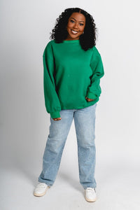 Oversized sweatshirt green - Cute St. Patrick's Day Outfits at Lush Fashion Lounge Boutique in Oklahoma City