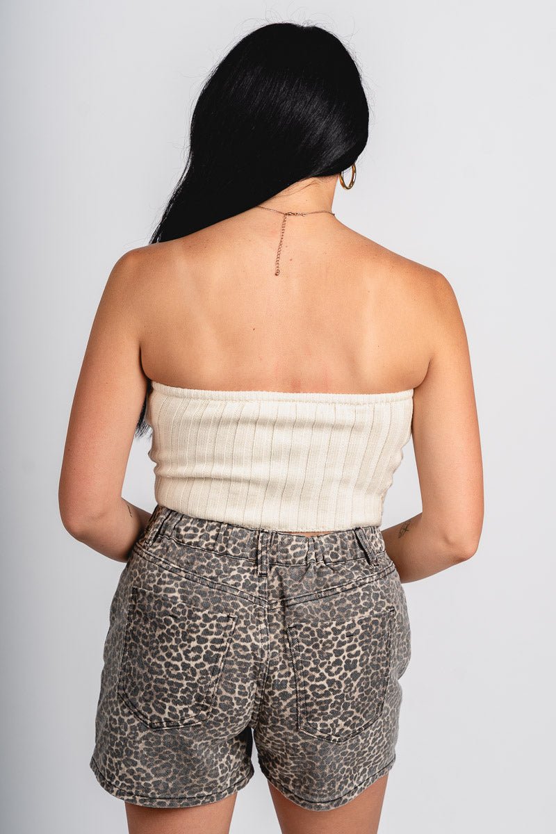 Scarf sweater tube top cream - Trendy Scarves at Lush Fashion Lounge Boutique in Oklahoma City
